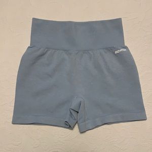 Bo + Tee Own It Seamless High Waisted Shorts Blue